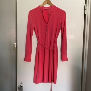 Calvin Klein Long Sleeve Coral Button Up Dress